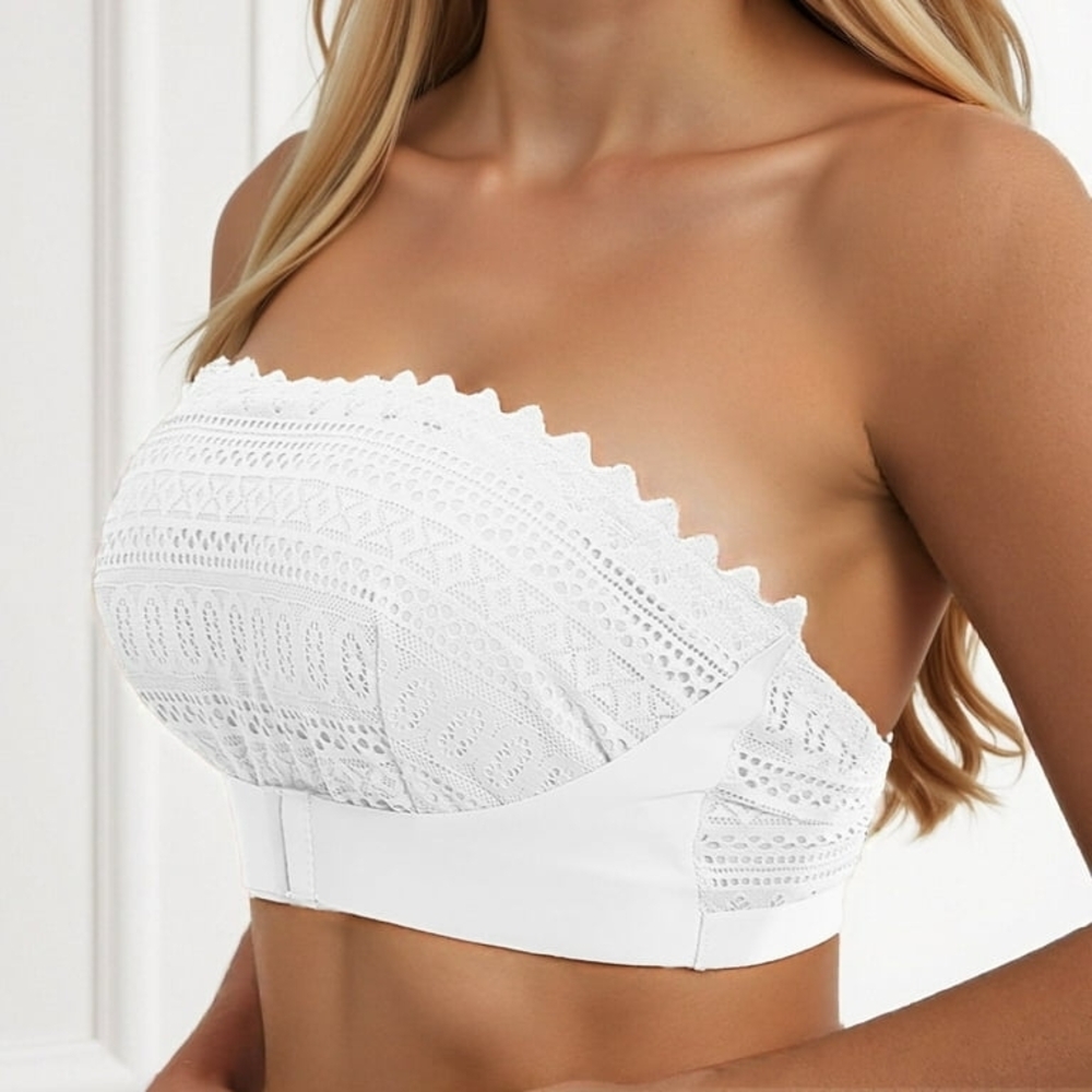 Black and White Lace Bandeau Bralettes - Set of 2 - Picture 4 of 11